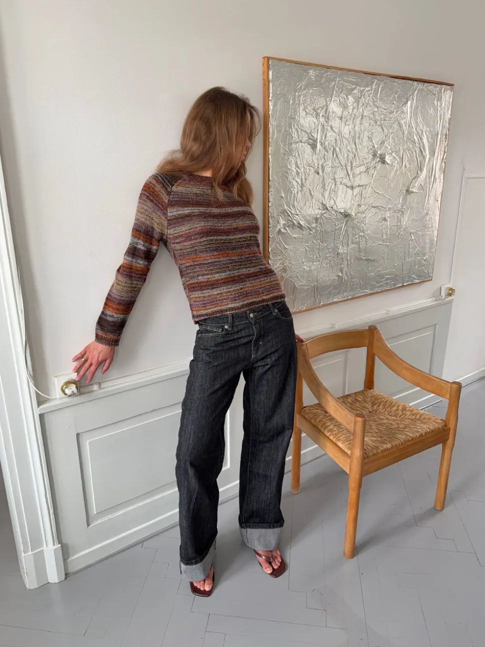 Scandivv jeans med opsmøg - Grå