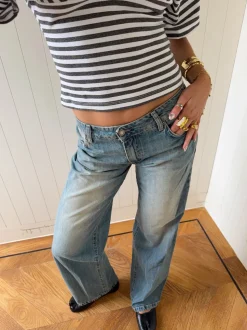 Scandivv lavtaljede jeans - Lys denim