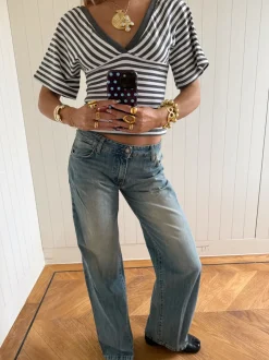 Scandivv lavtaljede jeans - Lys denim