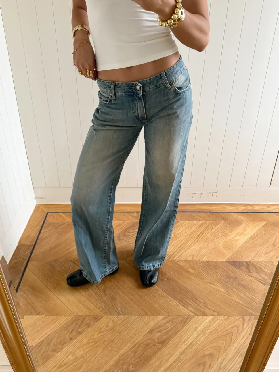 Scandivv lavtaljede jeans - Lys denim