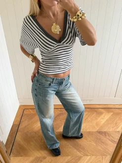 Scandivv lavtaljede jeans - Lys denim
