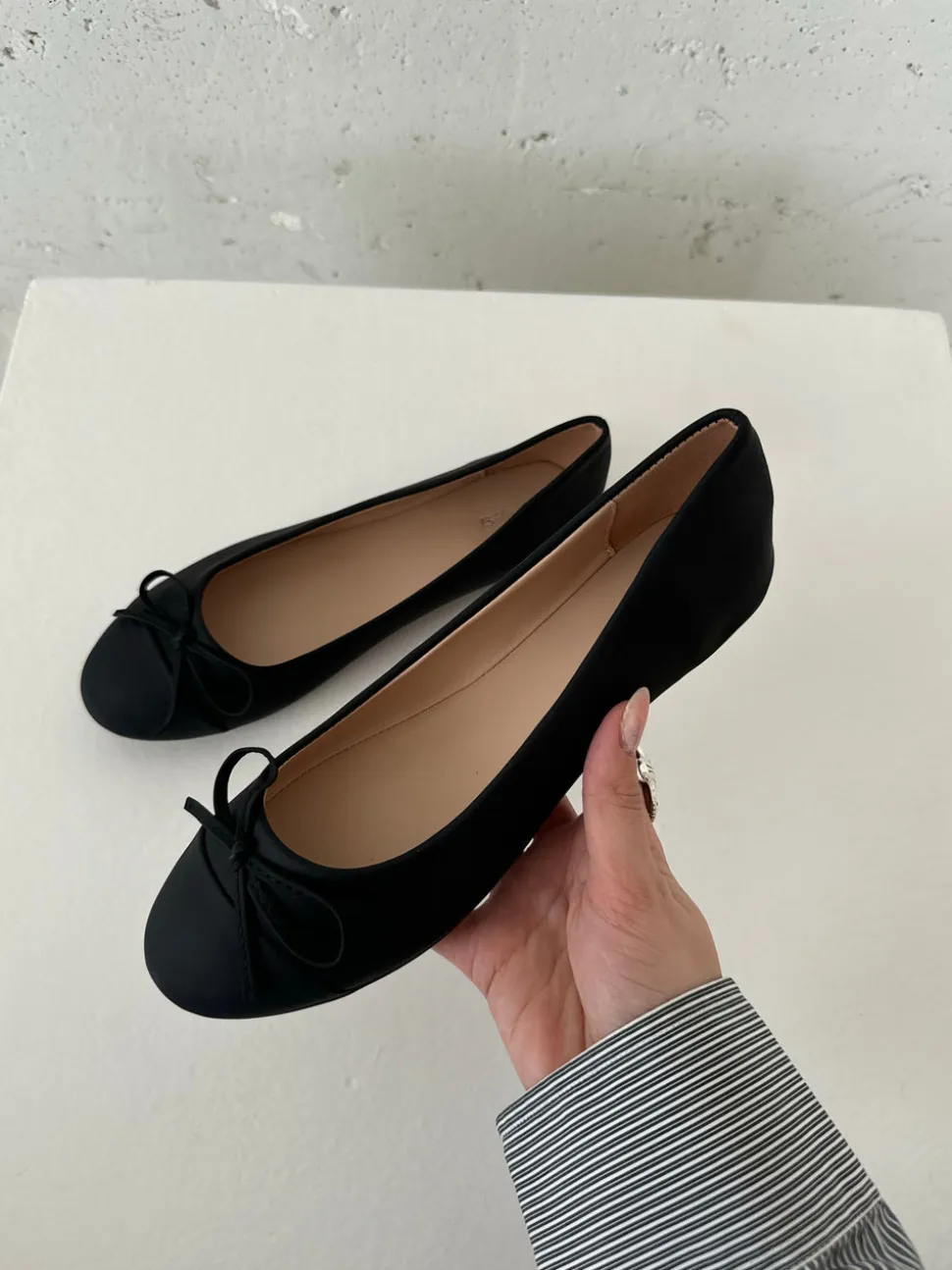 Segovia ballerina sko med sløjfe - Sort