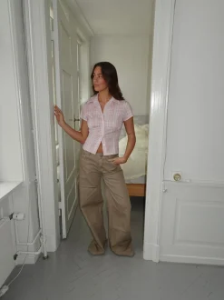 Selia lavtaljede jeans - Taupe
