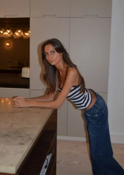 Sessa lavtaljede jeans - Blå denim