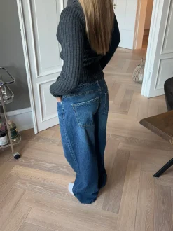 Sessa lavtaljede jeans - Blå denim