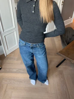 Sessa lavtaljede jeans - Blå denim