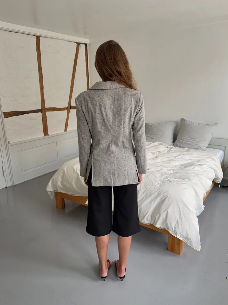 Sienna blazer i uld - Lysegrå