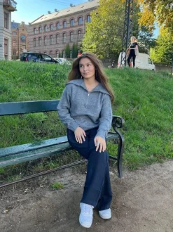 Signe hør bukser - blå