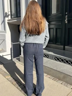 Signe hør bukser - blå