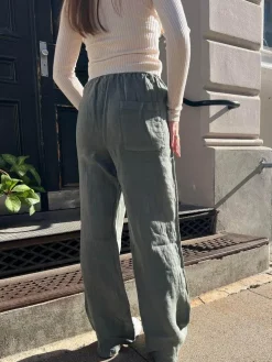 Signe hør bukser - kaki