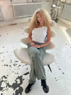 Signe hør bukser - kaki