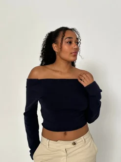 Simona 2 ways bindebluse - Navy