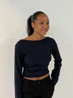 Simona 2 ways bindebluse - Navy