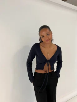 Simona 2 ways bindebluse - Navy