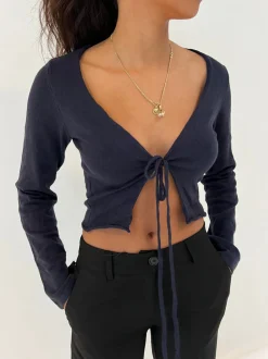 Simona 2 ways bindebluse - Navy