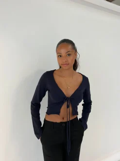 Simona 2 ways bindebluse - Navy