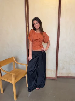 Sina top med smock - Orange