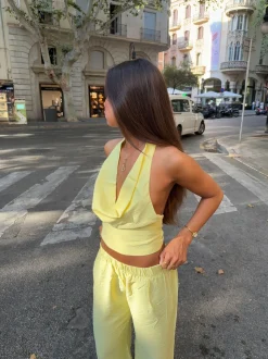 Snuvia halterneck top - Gul