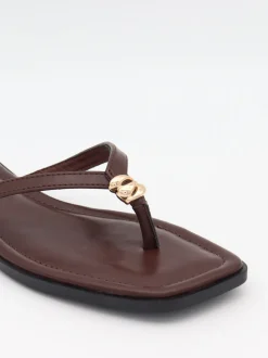 Sofija sandaler med gulddetalje - Brun/guld