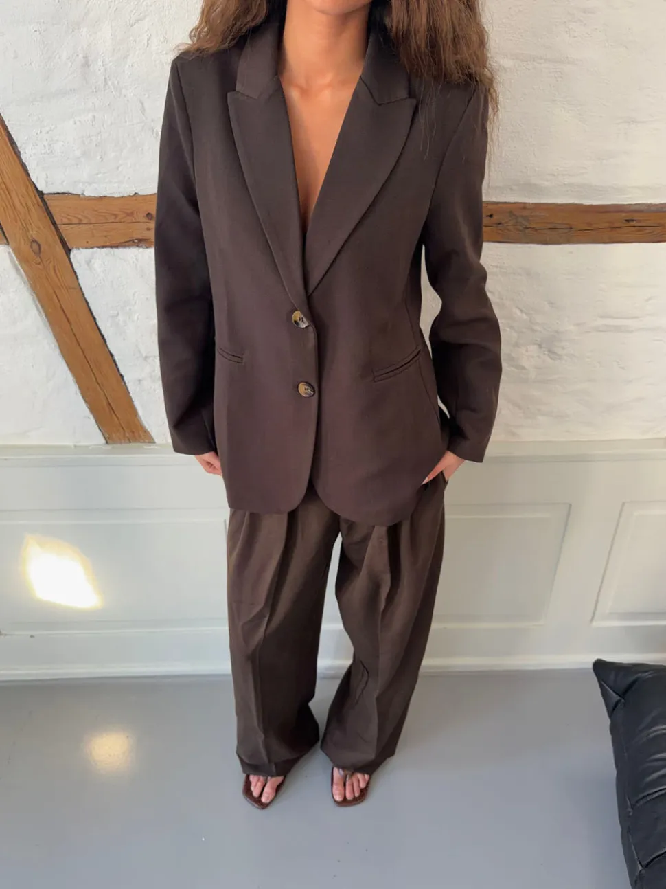 Sonija oversized blazer - Brun