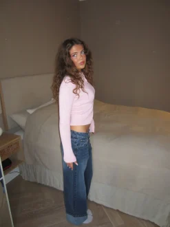 Sonya jeans med opsmøg - Blå denim