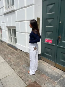 Star jeans med brune stjerner - Hvid