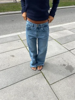 Star jeans med hvide stjerner - Lys denim