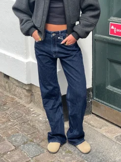 Star jeans med hvide stjerner - Mørk denim