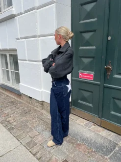 Star jeans med hvide stjerner - Mørk denim