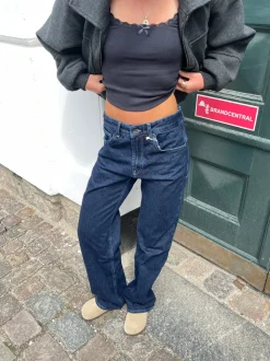 Star jeans med hvide stjerner - Mørk denim