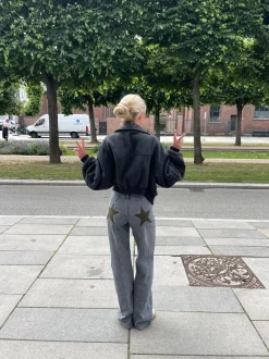 Star jeans med kaki stjerner - Grå