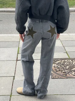 Star jeans med kaki stjerner - Grå