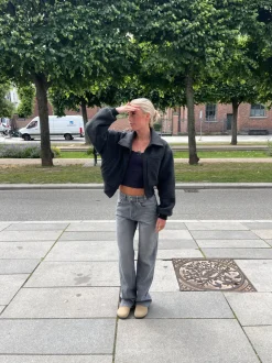 Star jeans med kaki stjerner - Grå