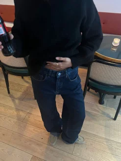 Star jeans med rød stjerne - Mørk denim