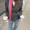 Suba tørklæde med striber - Rød/blå