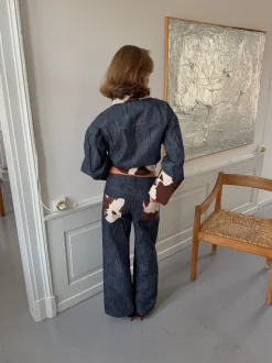 Suivinia jeans med koprint - Blå