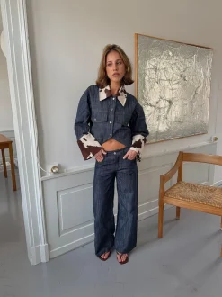 Suivinia jeans med koprint - Blå