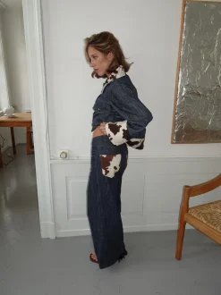 Suivinia jeans med koprint - Blå