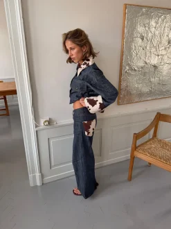 Suivinia jeans med koprint - Blå