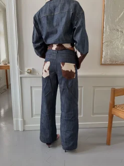 Suivinia jeans med koprint - Blå
