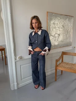 Suivinia jeans med koprint - Blå