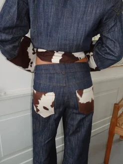 Suivinia jeans med koprint - Blå