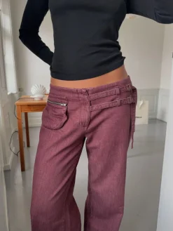 Sussa bukser med detaljer - Bordeaux