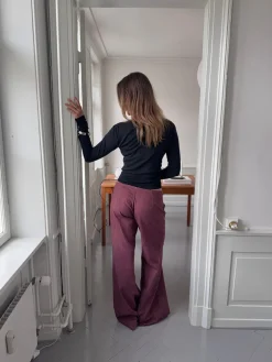 Sussa bukser med detaljer - Bordeaux