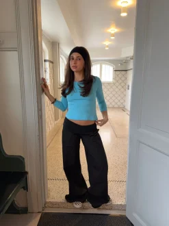 Suza bukser med ribbet talje - Sort