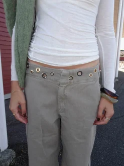 Tanija jeans med ringdetaljer - Beige