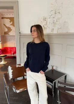 Tea sweater i uld - Navy