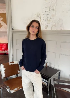 Tea sweater i uld - Navy