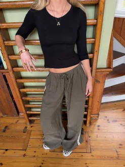 Tessy bluse med trekvartærmer - Sort