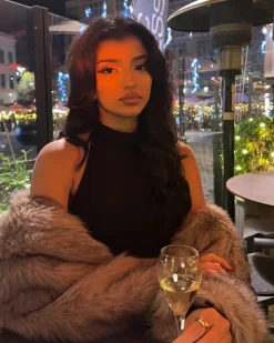 Tilla pelsjakke - Beige